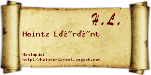 Heintz Lóránt névjegykártya