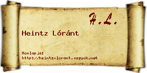 Heintz Lóránt névjegykártya